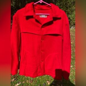 Ladies Vintage Red Wool Jacket